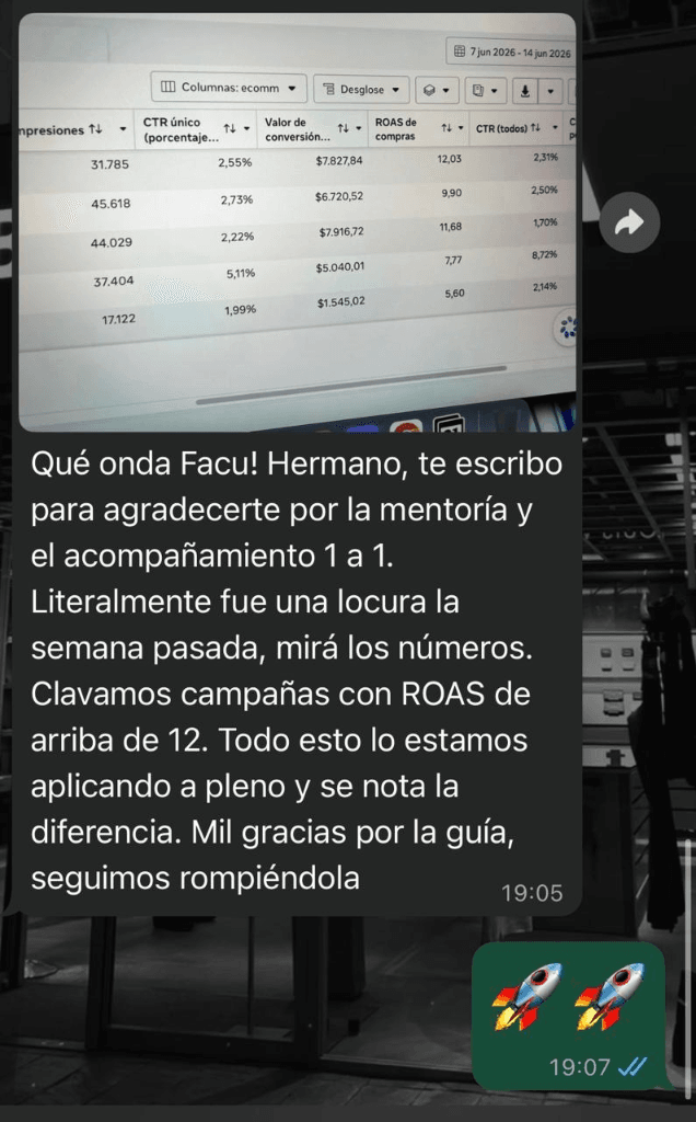 Reseña de cliente — ROAS arriba de 12